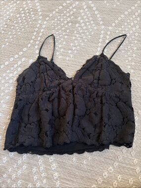 Lucky Brand Black Lace Spaghetti Strap Cami